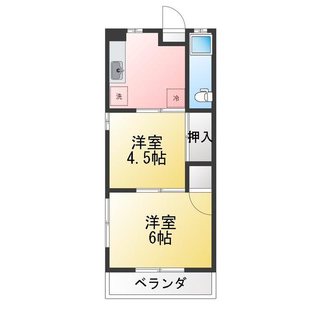 日東ビル(2K/3階)の間取り写真