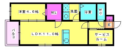 カケルプラス(1SLDK/1階)の間取り写真