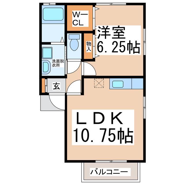 ウィルモア島崎(1LDK/1階)の間取り写真