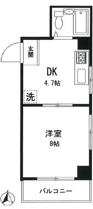 パーソナルハイツ池袋(1DK/3階)の間取り写真