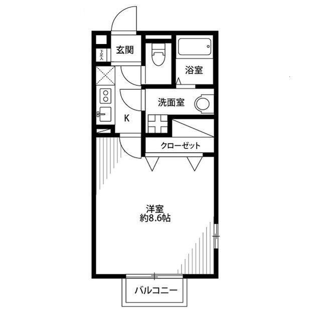 アムールコスモ(1K/1階)の間取り写真