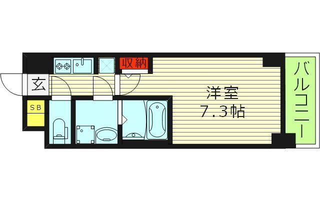 サムティ大阪GRAND イースト(1K/9階)の間取り写真