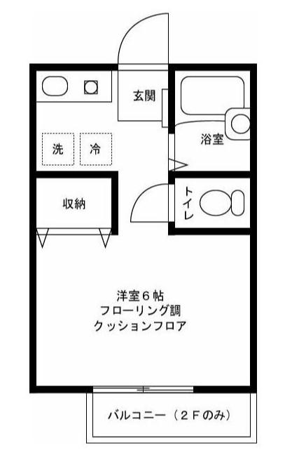 クレスト東小金井(1K/1階)の間取り写真