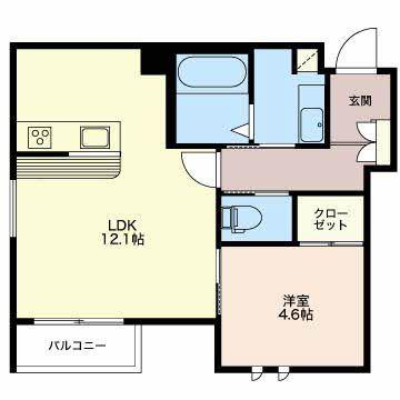 シャーメゾンステージ下奥井(1LDK/1階)の間取り写真