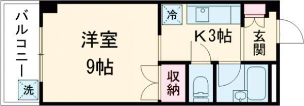 ドミールITO(1K/2階)の間取り写真