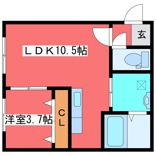 CITY RESIDENCE月寒中央(1LDK/2階)の間取り写真