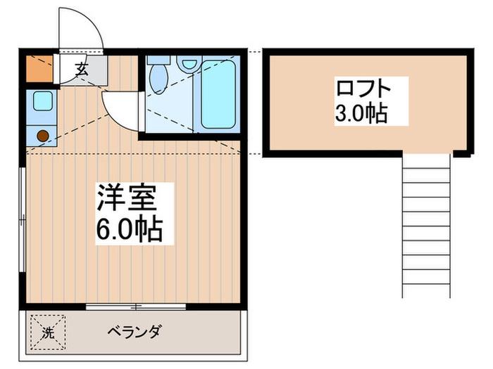 ヴィラ松庵A棟(ワンルーム/1階)の間取り写真