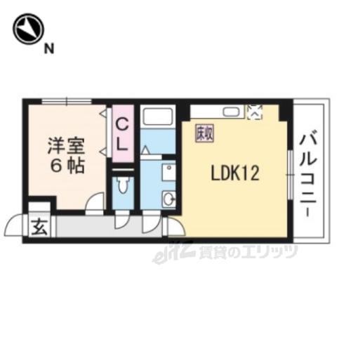 ロゼクリスタ2(1LDK/1階)の間取り写真