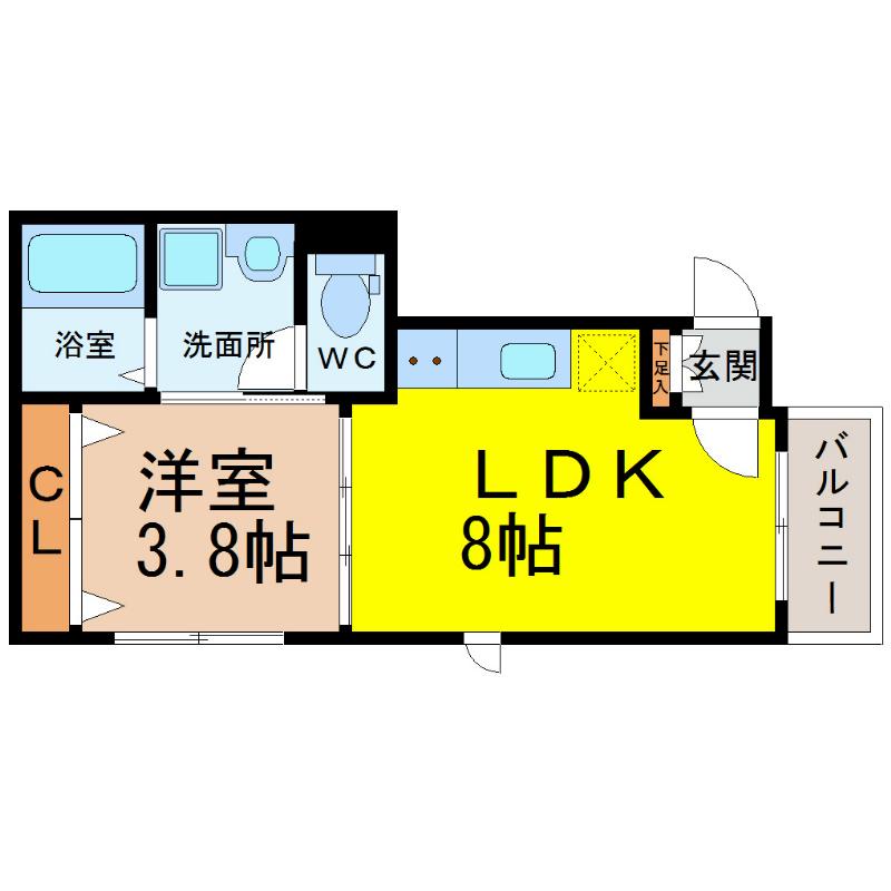 HERSHEY(1LDK/2階)の間取り写真