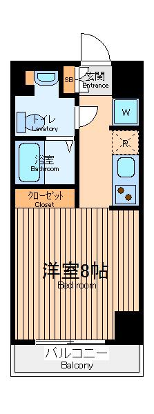 エヌエー川崎南町(ワンルーム/11階)の間取り写真