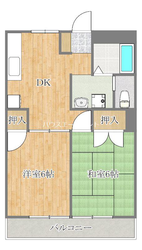 サンバレー3(2DK/2階)の間取り写真