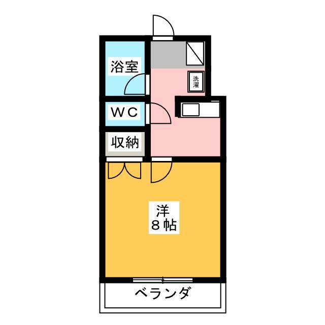 ラフィナートII(1K/2階)の間取り写真
