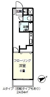 リーフ浜田山(1K/2階)の間取り写真