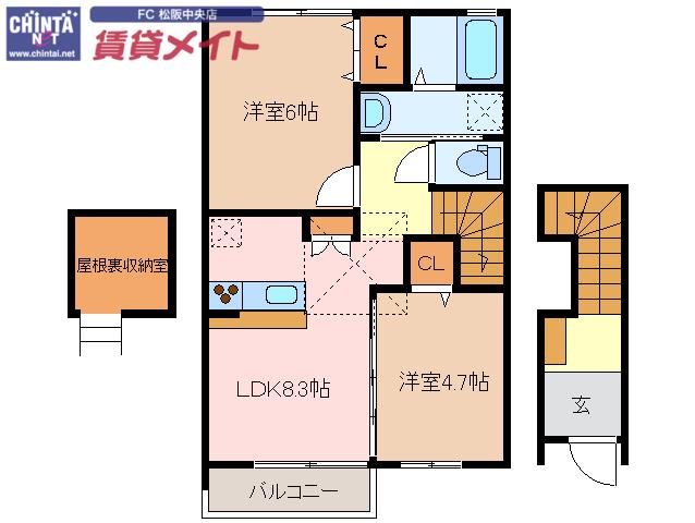 MO-V(2LDK/2階)の間取り写真