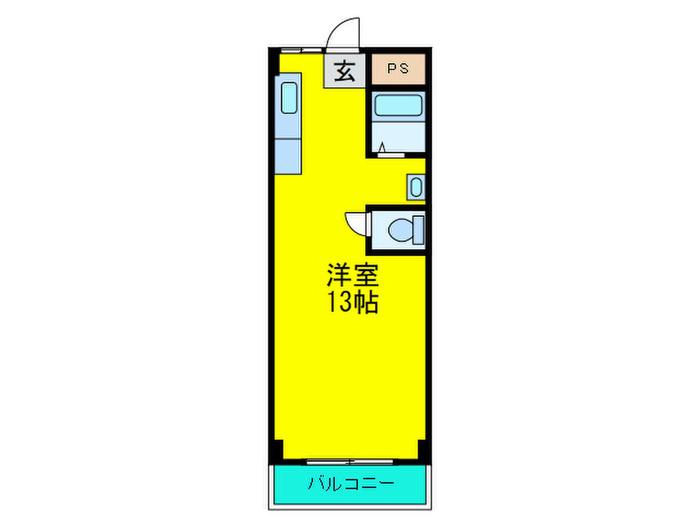 橘マンション(ワンルーム/2階)の間取り写真