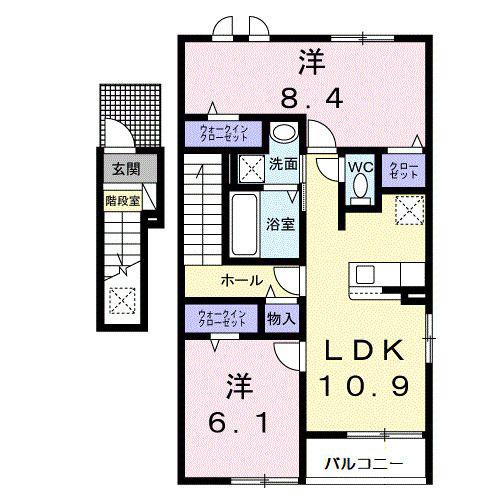 チェリーヒルズ(2LDK/2階)の間取り写真