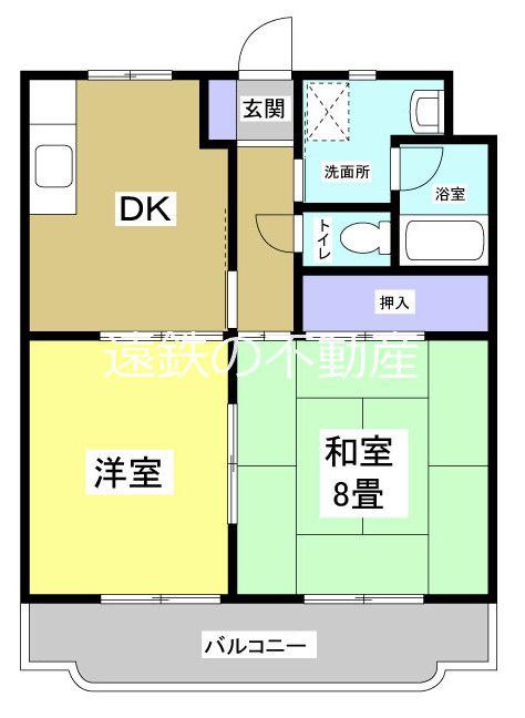 マンションカズ(2DK/1階)の間取り写真
