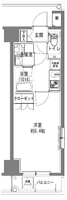 TLRレジデンス大鳥居(1K/2階)の間取り写真