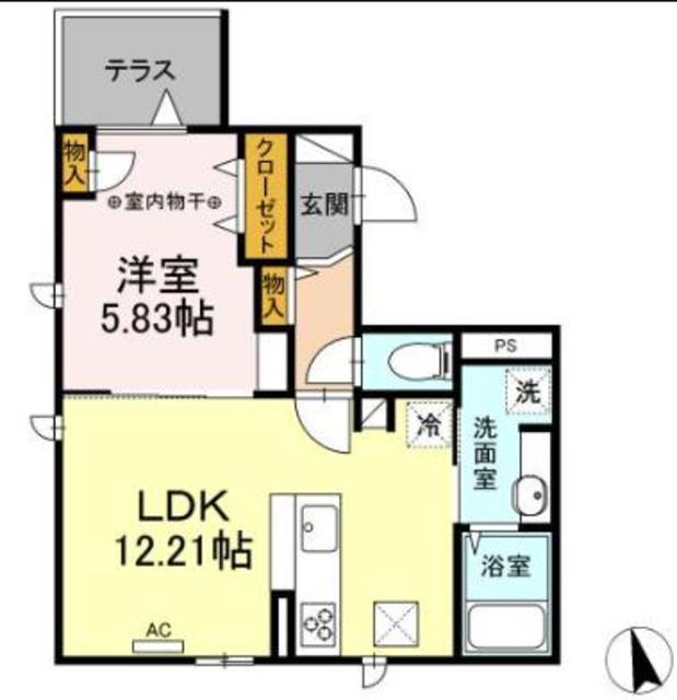 RENOM(1LDK/2階)の間取り写真