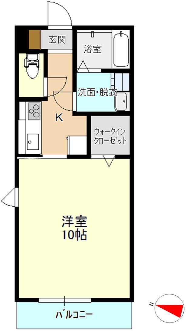 ALIVIO(1K/1階)の間取り写真
