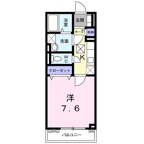 シャトーブラン(1K/2階)の間取り写真