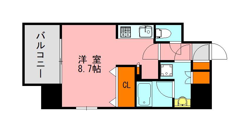 LANDIC N313(ワンルーム/8階)の間取り写真
