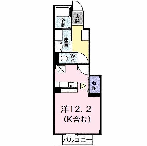 フラン ブリッサ A(ワンルーム/1階)の間取り写真
