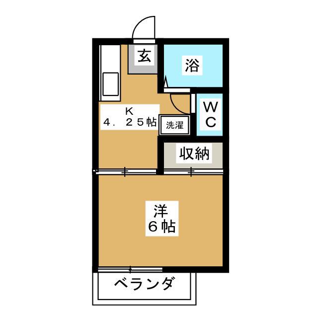 パルコート四季(1K/2階)の間取り写真