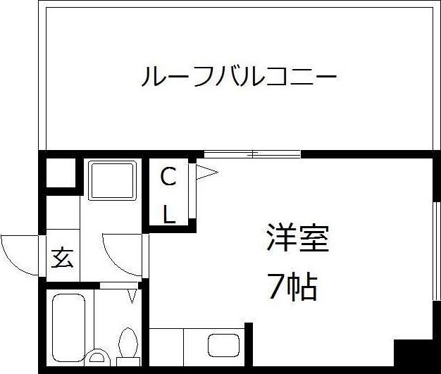 ウイングコート藤崎(ワンルーム/4階)の間取り写真