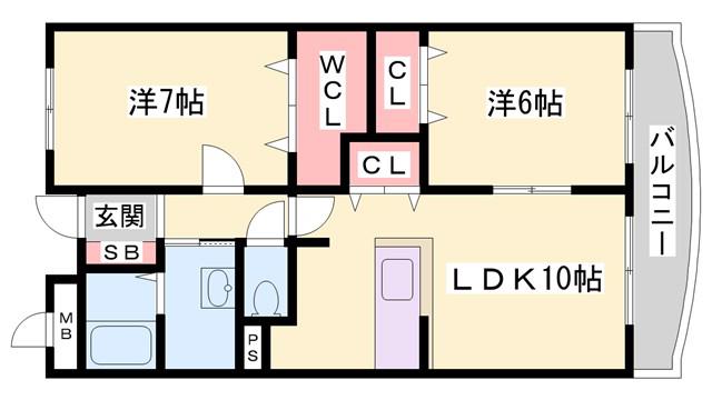 フラッツ・アイII(2LDK/3階)の間取り写真