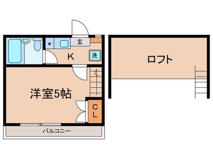 ポラリス(1K/1階)の間取り写真