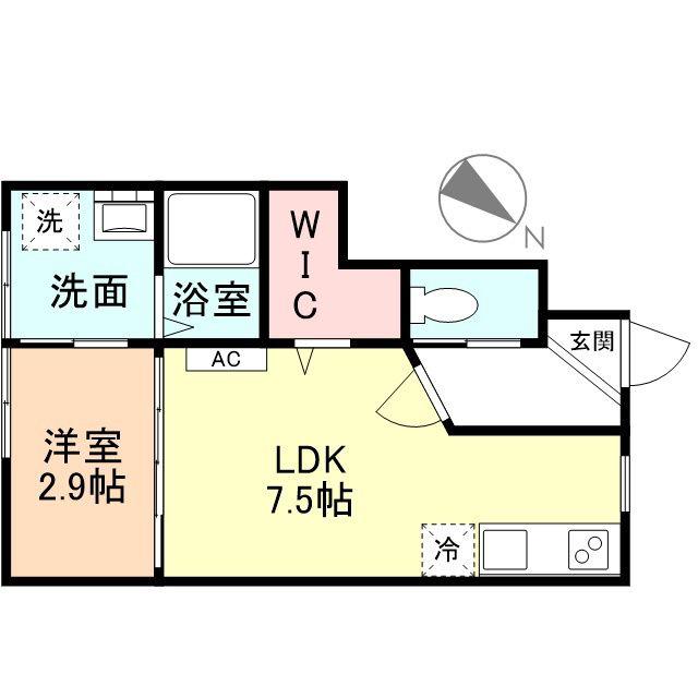 FELICE田島 B棟(1LDK/1階)の間取り写真