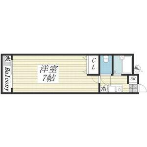 深江18(1K/3階)の間取り写真