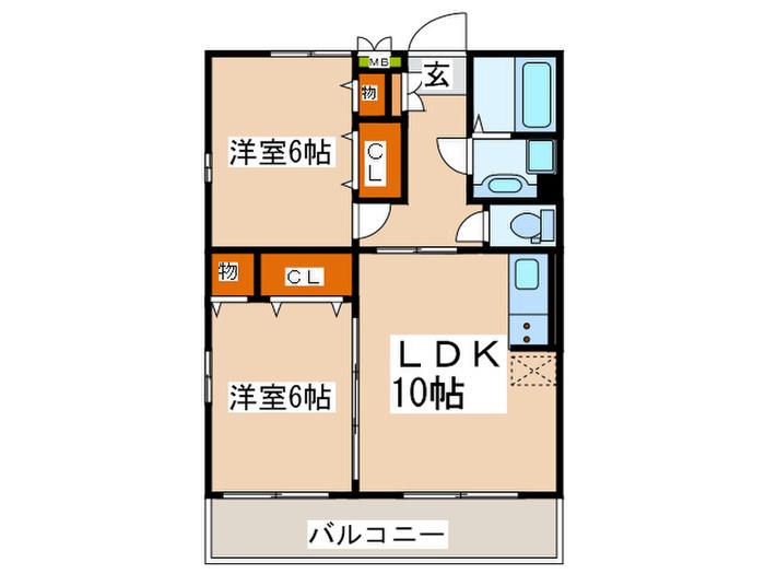 ル・コンフォール(2LDK/1階)の間取り写真