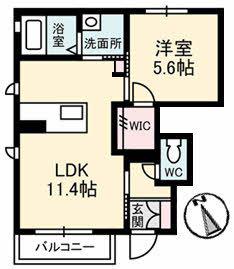 エルカーサ(1LDK/1階)の間取り写真