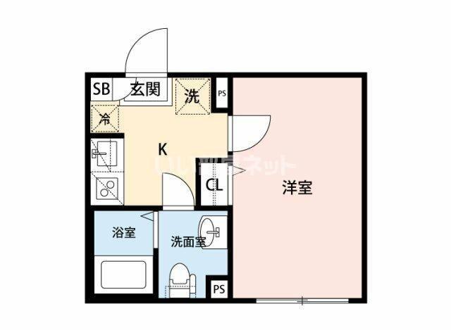 GLENWOOD浦和(1K/3階)の間取り写真