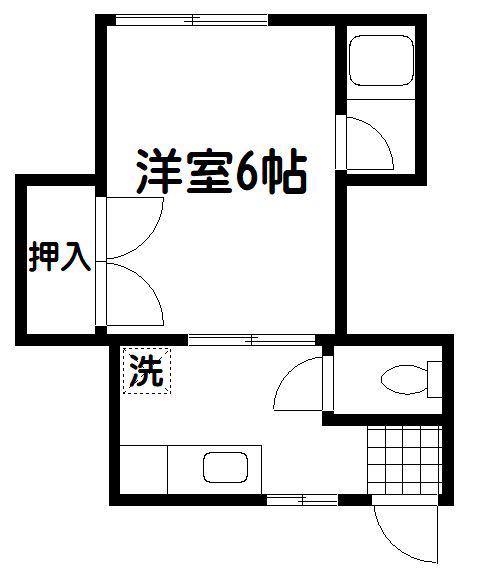 メゾン松田(1K/2階)の間取り写真