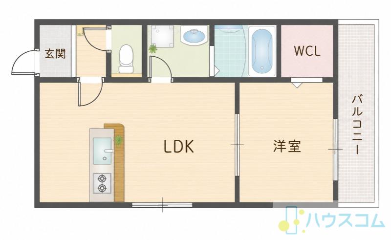 シナジー茨木(1LDK/2階)の間取り写真