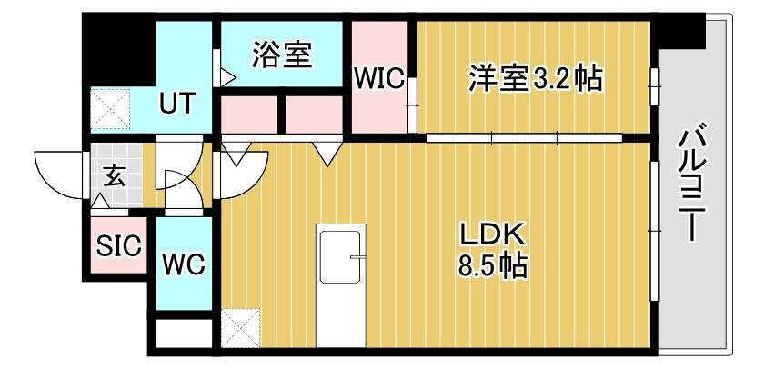 エスリードレジデンス ザ・グラン都島ノア(1LDK/6階)の間取り写真