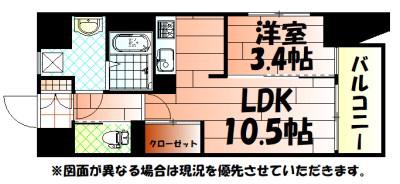 THE APARTMENT開(1LDK/3階)の間取り写真