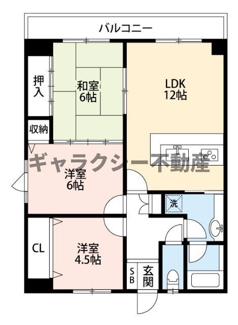 リバーサイド千里丘(3LDK/5階)の間取り写真