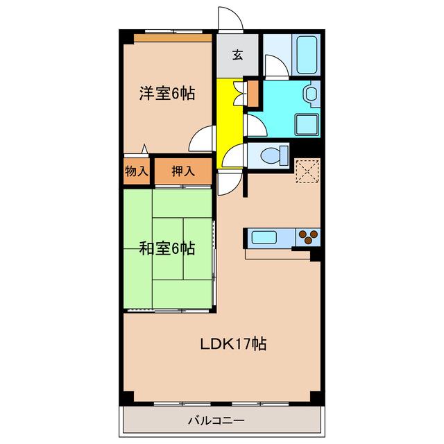 MIKマンション(2LDK/4階)の間取り写真