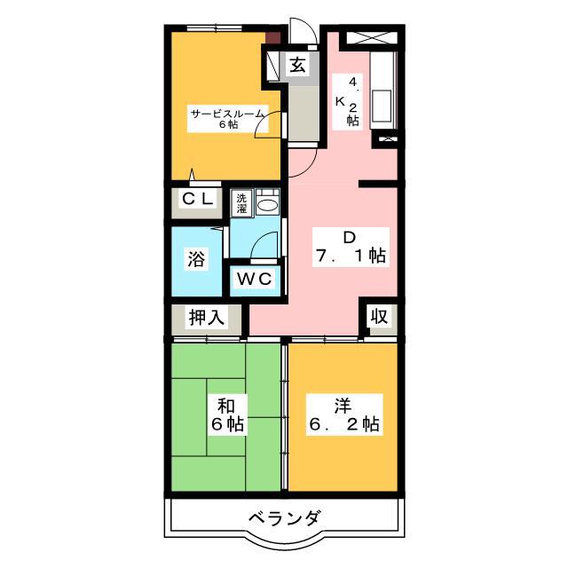 マローネR(2SLDK/3階)の間取り写真