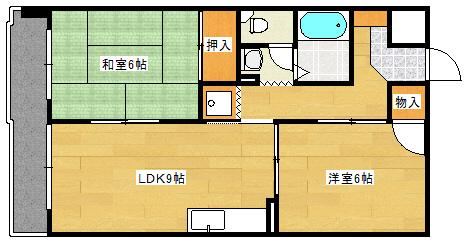 フォーブル川村II(2LDK/5階)の間取り写真