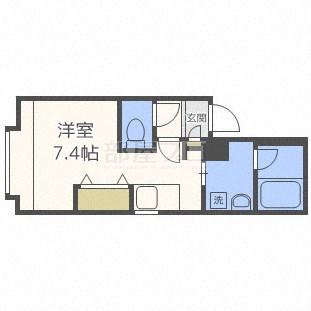クリームビル(1K/4階)の間取り写真