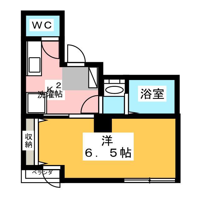 南ビル(1K/4階)の間取り写真