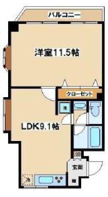 サンパラッツオ参番館(1LDK/2階)の間取り写真