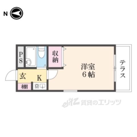 シティパレス21西大寺PART1(1K/4階)の間取り写真