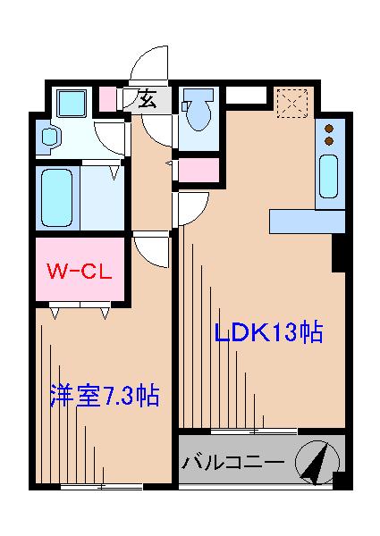 ベルフィオーレ日吉(1LDK/1階)の間取り写真