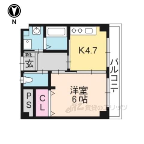 YUWASETA(1K/9階)の間取り写真